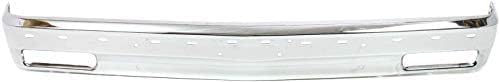 Front Bumper Chrome Steel With Molding Holes + Lower Valance Primed Direct Replacement Compatible With 1991-1994 Chevrolet S10 / Blazer / 1991 GMC S15 Jimmy / 1991-1993 Sonoma