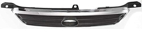 Front Grille Assembly Chrome Shell with Painted Silver Black Insert Plastic Direct Replacement Compatible With 2000-2001 Toyota Camry TO1200225 53111AA020