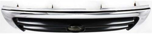 Front Grille Chrome Shell/Painted Dark Argent Insert Direct Replacement Compatible With 1998-2000 Toyota Tacoma TO1200213 5310004100