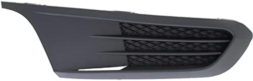 Front Bumper Grille Textured + Fog Light Covers Left Driver & Right Passenger Side Direct Replacement Compatible With 2011-2014 Volkswagen Jetta VW1036121 VW1038119 VW1039119