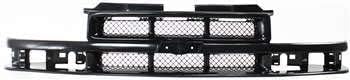 Front Grille Primed Shell With Mesh Insert Plastic Direct Replacement Compatible With 1999-2003 Chevrolet S10 / 2001-2005 Blazer GM1200413 12471853