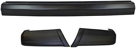Rear Bumper Face Bar Primed Steel + End Caps Textured Right Passenger And Left Driver Side Direct Replacement Compatible With Jeep Cherokee 1997-1999 CH1102338 CH1105139 CH1104139