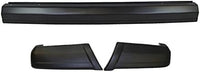 Rear Bumper Face Bar Primed Steel + End Caps Textured Right Passenger And Left Driver Side Direct Replacement Compatible With Jeep Cherokee 1997-1999 CH1102338 CH1105139 CH1104139