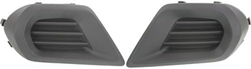 Set Of 2 Front Fog Light Cover Textured Plastic Left Driver & Right Passenger Side Direct Replacement Compatible With 2014-2016 Subaru Forester SU1038104 SU1039104