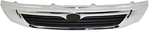 Front Grille Assembly Chrome Shell With Primed Insert Plastic Direct Replacement Compatible With 1998-2000 Mazda Pickup MA1200154 1F0150710