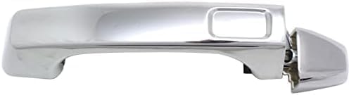 Set of 2 Front & Rear Exterior Door Handle + Cap Chrome Plastic Right Passenger & Left Driver Side Direct Replacement Compatible with 2006-2010 Hummer H3 FDH010179 25832249