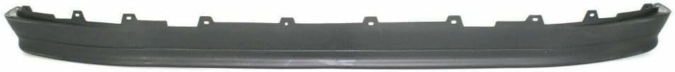 Front Bumper Chrome + Lower Valance Panel Textured + Moldings Primed Center + Left & Right Side Direct Replacement Compatible With Ford F-Series/Bronco 1992-1996 FO1002254