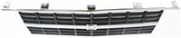 Front Grille Assembly Chrome Shell And Painted Gray Insert Plastic Direct Replacement Compatible With 1992-1996 Chevrolet G-Series Van GM1200241