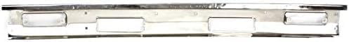 Front Bumper Chrome Steel With Top Pad Holes + Lower Valance Panel Primed Direct Replacement Compatible With 1986-1992 Nissan D21 / 1987-1992 Pathfinder NI1002107 NI1095102 6202209G25