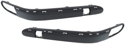 Set Of 2 Front Bumper Molding Primed Plastic Left Driver & Right Passenger Side Direct Replacement Compatible With 2001-2007 Mercedes Benz C-Class MB1059104 MB1058104