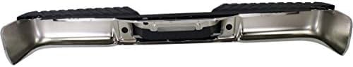 Step Bumper Assembly Chrome Steel Without Rear Object Sensor Holes Direct Replacement Compatible With 2004-2006 Ford F-150 FO1103117