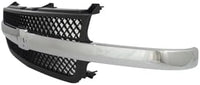 Front Grille Black Mesh With Chrome Center Bar Direct Replacement Compatible With 2001-2002 Chevrolet Silverado 2500HD / 3500 GM1200523 15088290
