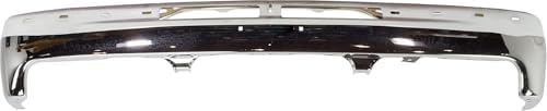 Front Bumper Chrome Steel With Brackets + Upper Cover + Lower Valance Air Deflector Textured Gray Direct Replacement Compatible With 2000-2006 Chevrolet Tahoe GM1003127 GM1051103