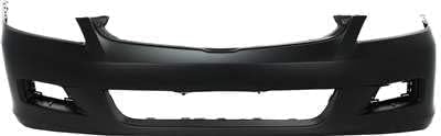 Front Bumper Cover Primed + Center Grille Textured Direct Replacement Compatible With 2006-2007 Honda Accord HO1036101 HO1000235 04711SDLA90ZZ 71102SDAA00