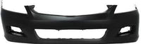 Front Bumper Cover Primed + Center Grille Textured Direct Replacement Compatible With 2006-2007 Honda Accord HO1036101 HO1000235 04711SDLA90ZZ 71102SDAA00