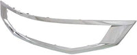 Front Grille Insert Primed With Chrome Molding Plastic Direct Replacement Compatible With 2008-2010 Honda Accord HO1200192 HO1210123 71121TE0A01 71122TE0A01