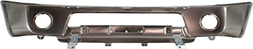 Front Lower Bumper Chrome Steel With Fog Light Holes Direct Replacement Compatible With 2005-2017 Nissan Frontier NI1002143 62014ZL00B