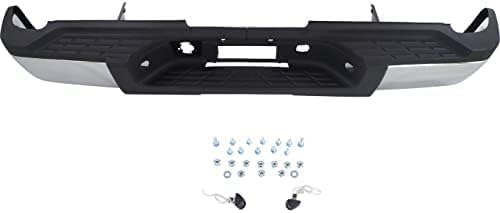Step Bumper Assembly Chrome Steel Without Rear Object Sensor Holes Direct Replacement Compatible With 2007-2010 Chevrolet Silverado/GMC Sierra 3500HD GM1103153