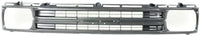 Front Grille Assembly Painted Silver Shell And Insert Plastic Direct Replacement Compatible With 1989-1991 Toyota Pickup TO1200137 5311189135