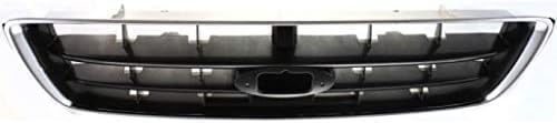 Front Grille Assembly Chrome Shell with Painted Dark Gray Insert Plastic Direct Replacement Compatible With 2003-2005 Subaru Forester SU1200127 91121SA050