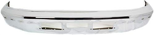 Front Bumper Chrome Steel With Air And Molding Hole + Lower Valance Panel Textured Direct Replacement Compatible With 1992-1997 Ford F-Series FO1002254 FO1095154 F2TZ17626A