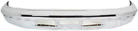Front Bumper Chrome Steel With Air And Molding Hole + Lower Valance Panel Textured Direct Replacement Compatible With 1992-1997 Ford F-Series FO1002254 FO1095154 F2TZ17626A