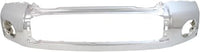 Front Bumper Steel Chrome With Park Assist Sensor Holes + Upper Cover Primed + Outer Retainers Left & Right Side Direct Replacement Compatible With 2007-2013 Toyota Tundra TO1002181