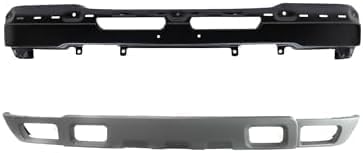 Front Bumper Primed Steel + Lower Valance Textured Gray + Fog Lamps Left & Right Side Direct Replacement Compatible With 2003-2006 Chevrolet Silverado 1500 2500HD 3500 GM1002417
