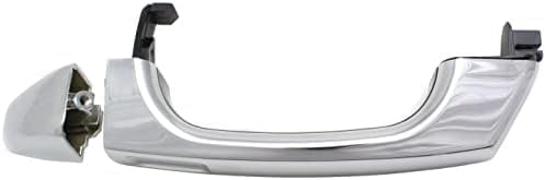 Set of 2 Front & Rear Exterior Door Handle + Cap Chrome Plastic Right Passenger & Left Driver Side Direct Replacement Compatible with 2006-2010 Hummer H3 FDH010179 25832249