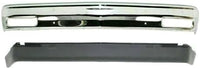 Front Bumper Chrome Steel Without Molding Holes + Lower Valance Air Deflector Primed Direct Replacement Compatible With 1983-1990 Chevrolet S10 Blazer / 1982-1990 Pickup GM1002365