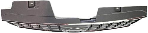 Front Grille Chrome Shell With Prime Insert Plastic Direct Replacement Compatible With 2007-2009 Nissan Sentra NI1200222 62070ET000