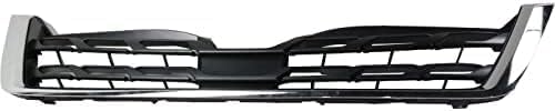 Front Grille Textured Shell And Insert With Chrome Molding Direct Replacement Compatible With 2017-2018 Subaru Forester SU1200169 91121SG280