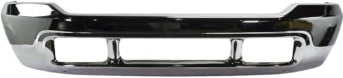 Front Bumper Chrome Steel Without Lower Valance Holes Direct Replacement Compatible With 1999-2004 Ford F Series Super Duty FO1002374 1C3Z17757MAA F81Z17757BA