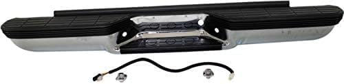 Step Bumper Assembly Chrome Steel With Impact Face Strip Direct Replacement Compatible With 1988-1992 Chevrolet C/K/Pickup GM1101111