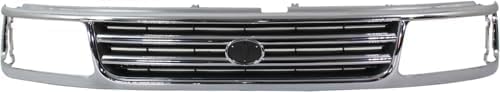 Front Grille Assembly Chrome Shell With Primed Insert Plastic Direct Replacement Compatible With 1993-1998 Toyota T100 TO1200192 5311134021