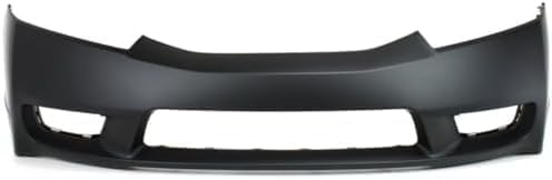 Front Bumper Cover + Grille Primed Shell and Insert Plastic Direct Replacement Compatible With 2009-2011 Honda Civic HO1000266 HO1200198 04711SNAA90ZZ 71121SNAA50