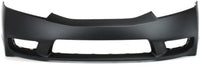 Front Bumper Cover + Grille Primed Shell and Insert Plastic Direct Replacement Compatible With 2009-2011 Honda Civic HO1000266 HO1200198 04711SNAA90ZZ 71121SNAA50