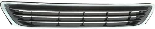 Front Grille Chrome Shell With Gray Insert Plastic Direct Replacement Compatible With 1997-1999 Lexus ES300 LX1200104 5310133040B0