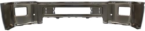 Front Bumper Steel With Fog Light And Parking Aid Sensor Holes + Lower Valance Textured Plastic Direct Replacement Compatible With 2015-2019 Chevrolet Silverado 2500/3500