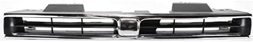 Front Grille Chrome Shell With Primed Insert Plastic Direct Replacement Compatible With 1992-1993 Honda Accord HO1200120 75101SM4901