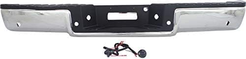 Step Bumper Assembly Chrome Steel With Rear Object Sensor Holes Direct Replacement Compatible With 2004-2006 Ford F-150/2006 Lincoln Mark LT FO1103119 4L3Z17906BA-PFM