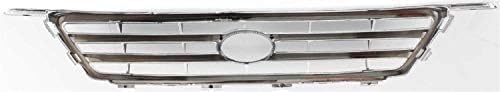 Front Grille Assembly Chrome Shell with Painted Silver Black Insert Plastic Direct Replacement Compatible With 2000-2001 Toyota Camry TO1200225 53111AA020