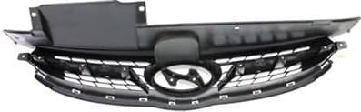 Front Grille Assembly Gray Shell And Insert With Chrome Molding Direct Replacement Compatible With 2011-2013 Hyundai Elantra HY1200165 863503X200
