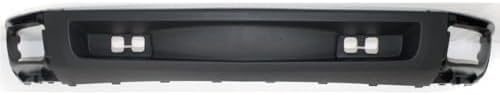 Front Bumper Impact Bar Steel + Lower Valance Air Deflector + Extension Textured + End Caps Left & Right Side Direct Replacement Compatible With 2007-2013 Chevrolet Silverado 1500