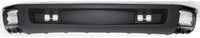 Front Bumper Impact Bar Steel + Lower Valance Air Deflector + Extension Textured + End Caps Left & Right Side Direct Replacement Compatible With 2007-2013 Chevrolet Silverado 1500