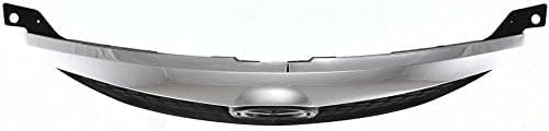 Front Grille Assembly Primed Shell And Insert With Chrome Upper Bar Plastic Direct Replacement Compatible With 2003-2005 Mazda 6 S 6 MA1200166 GK2A50710C