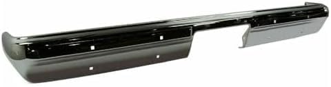 Rear Bumper Face Bar Chrome Steel Without Impact Strip Holes Direct Replacement Compatible With 1981-1987 Chevrolet & GMC C/K Series / 1981-1991 Suburban GM1102136 14021280