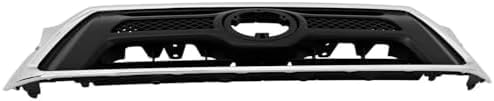 Front Grille Assembly Chrome Shell With Primed Insert Plastic Direct Replacement Compatible With 2012-2015 Toyota Tacoma TO1200351 5310004491