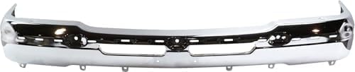 Front Bumper Chrome Steel + Lower Valance Air Deflector + Fog Lamps Left & Right Side Direct Replacement Compatible With 2003-2006 Chevrolet Avalanche / 2003-2004 Silverado 1500 2500