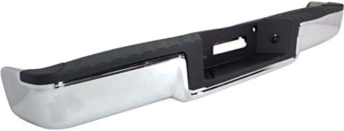 Step Bumper Assembly Chrome Steel Rear Without Object Sensor Holes & Towing Package Direct Replacement Compatible With 2006-2008 Ford F-150 / Lincoln Mark LT FO1103136 8L3Z17906B-PFM